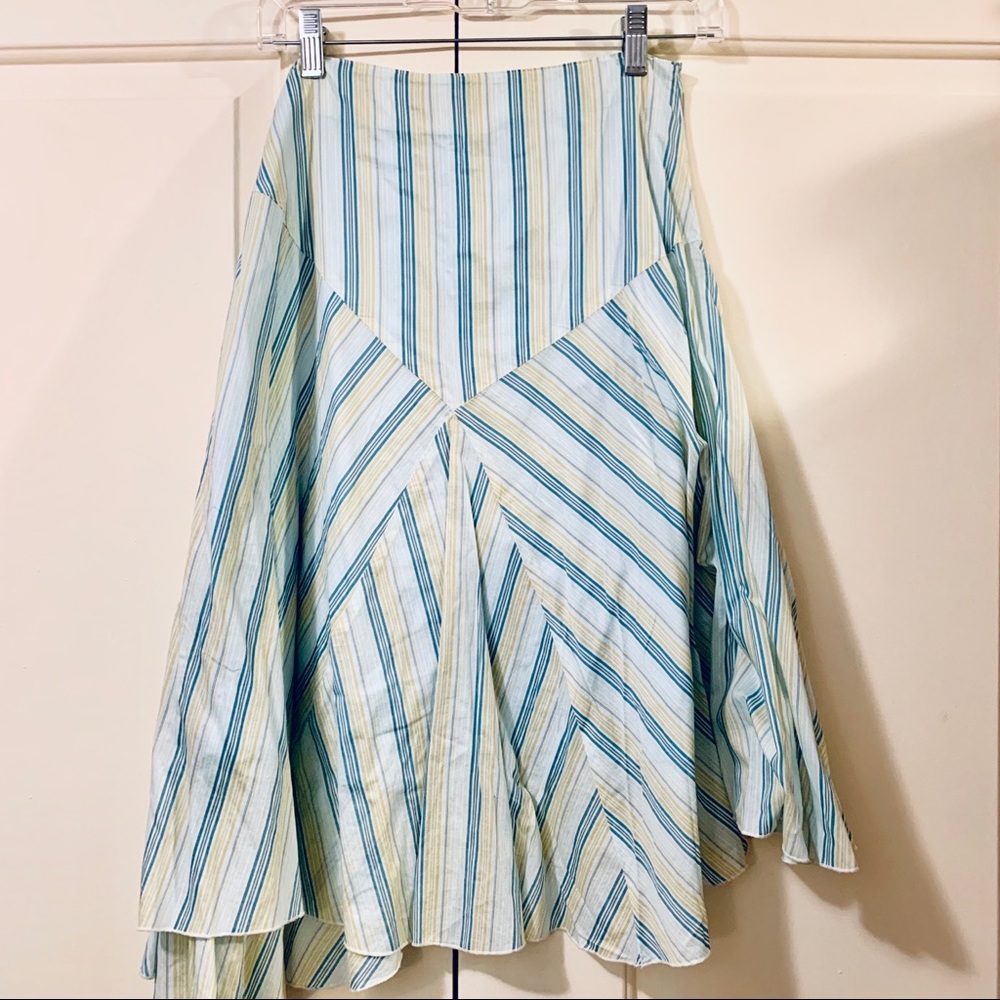 Blue, Green, & White Striped American Eagle Skirt